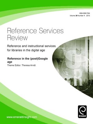 cover image of Reference Services Review, Volume 38, Issue 1
